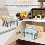Cutting Board Organizer, [2-Pack] Cutting Board Holder Rack, Baking Cookie Pan Sheets Cooling Small Racks Storage Stand for Kitchen Cabinet, Countertop Bakeware Organizer 7.08 x 5.51 x 3.15 in - Image 6