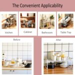 U-HOOME Kitchen Cabinet Pantry Shelf,Cupboard Stand Spice Rack Organizer,Stackable Countertop Organization and Storage For Kitchen Bathroom Office (1 pack-White Large) - Image 5