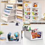 OYDAS Drawer shelf storage container,Drawer organizer,stackable plastic storage basket,foldable closet organizer storage bins for wardrobe cupboard office kitchen bathroom,4pcs - Image 2