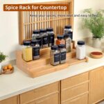 U-HOOME Expandable Spice Rack Organizer for Cabinet,Bamboo Spice Organizer for Countertop Seasoning Shelf Storage for Kitchen Pantry Countertop Pantry Kitchen Shelf Organiser Spice Shelf - Image 9