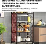 Foldable Storage Shelves 5 Tier, Storage Racks Kitchen Cabinet, Shelf Storage Multipurpose Rack for Living Room Bedroom Kitchen Garage Easy Assembly Black - Image 5
