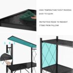Storage Rack 3/4-Tier Standing Shelf Units Storage Shelf Foldable Standing Rack Organization With Wheels, Max Load Weight 150Kg, Black - Image 3