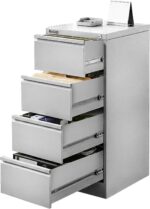 RIGID Vertical Filing Cabinet with 4 Drawers | Heavy-Duty Metal Document Storage for Legal Files | Smooth Sliding Drawers, Key Lock Protection, Office Organizer, Grey (62D x 46.5W x 132H cm) Assembled - Image 6