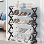 5-Tier Metal Shoe Rack Foldable Entryway Space-Saving Storage Shelf for Home Stylish Shoe Storage Solution for Entry Hallway or Closet - Image 4