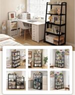 Modern Bookshelf for Home & Office - 5-Tier Storage Rack, Bookshelf Organizer, Living Room Book Storage, Space-Saving Shelf for Bedroom, Living Room and Home Office, Black - Image 2