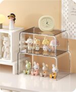 U-HOOME Clear Crylic Cabinet Shelf Organizer,2 Pack Kitchen Spice Rack Organizer for Cabinet,Stackable Desk Shelf Countertop Pantry Organization and Storage for Dishes, Soda Cans and Cup - Image 8