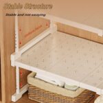 ANTOLE Stackable Closet Tension Shelf,2 Pack Height and Length Adjustable Storage Rack Separator Cabinet Divider Wardrobe,Expandable DIY Divider Separator for Wardrobe Cupboard Kitchen (67-88cm) - Image 6