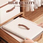 HASTHIP® Rigid Storage Bins with Zipper Lid, Cotton Linen Fabric Storage Boxes, Foldable Shelves Clothes Organizer Container with Handles for Wardrobe, Closet - Image 6