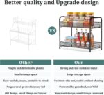 TAME Spice Rack Organizer for Countertop, 2-Tier Kitchen Countertop Organizer Shelf, Foldable Seasoning Storage Shelf, Bathroom Organizer Stand, Home Storage and Organizers Kitchen Pantry Shelves - Image 5