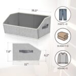 Oasisgalore 3-Pack Trapezoid Closet Organizer with Large Fabric Bins, Foldable Shelf Storage Cubes for Clothes, Books, Blankets - Image 2