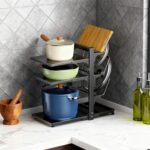 U-HOOME 6-Tier Pots and Pans Organizer for under Cabinet,Heavy Duty Adjustable Pot Pan Organizer Rack for Kitchen Organization and Storage under Sink Organizers and Storage for Pots, Pans and Lids - Image 9