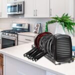Puricon Expandable Pot and Pan Organizer for Cabinet with 10 Dividers, Adjustable Pots and Pans Organizer Rack Pan Lid Cookware Bakeware Baking Storage Holder for Kitchen Countertop Pantry -Bronze - Image 7