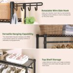 Over The Washer and Dryer Storage Shelf, Laundry Room Organization Storage Rack with Laundry Hamper, Clothes Drying Rack for Hanging Towels and Drying Clothes - Image 6