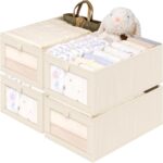 Wardrobe Clothes Organizer, 4 Pack Drawer Organizers and Storage, Foldable Closet Organizer Bins Storage Containers for Organizing Clothing Jeans Toys Book Shelves Closet Wardrobe