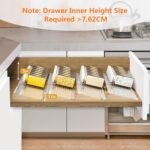 SKY-TOUCH Spice Drawer Rack, 4 Tier- 2 Set (8 Pcs) Expandable From 11" to 22" Clear Acrylic Seasoning Jars Drawers Organizer, Kitchen Drawers, Cabinets Countertops Expandable Storage for Spice Jars - Image 4