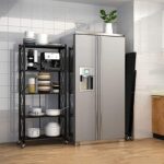 Rolling Cart Kitchen Trolley 5-Tier Shelf Rolling Utility Cart with Handle Adjustable Mobile Trolley Foldable Kitchen Storage Cart 220330 - Image 4