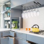MOCOUM 2 Pack 15.6" Wine Glass Rack Under Cabinet Stemware Rack, Wine Glass Hangers Rack Wire Wine Glass Holder Storage Hanger Hold Up To 10 Wine Glasses for Cabinet Kitchen Bar (Black, 2 pack) - Image 5
