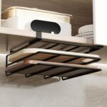 Hanging Chopping Board Rack, Cabinet Board Organizer Holder Rack, Under Shelf Chopping Board Holder, Under Cabinet Storage Shelf Chopping Board Holder Organizer for Kitchen Pot Lid - Image 2