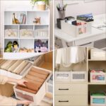 SKY-TOUCH 4Pcs Linen Storage Bins : Closet Organizers and Storage with Clear Window Foldable Large Storage Closet Baskets for Organizing Clothing Toys Books Shelves (Beige 40x27x18cm) - Image 3