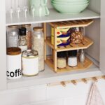 3-Tier Corner Storage Shelf, Bamboo Kitchen Organiser, Plate Rack for Countertop and Cabinet - Image 4
