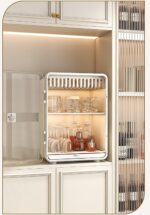U-HOOME Dish Drying Stand Cabinet, Large Dustproof Nursing Baby Bottle Drying Rack Storage Box Organizer with Door,Kitchen Storage Shelf for Drinking Glass Bottle Bowls Mugs - Image 8