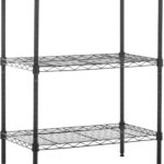 Amazon Basics 3-Shelf Narrow Storage Unit With Height Adjustable Shelves and Levelling Feet, 340 kgs Max Weight, Black, 34 cm D x 58.9 cm W x 76.2 cm H