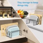 Cutting Board Organizer, Metal Rack Holder for Chopping Boards, 5 Slots Dish and Plate Holder Stand for Kitchen Cabinet Storage, Cookie Pans, Baking Sheet, Countertop Bakeware Organizers, (2 Pack) - Image 6
