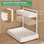 Angju Expandable Under Sink Organizers and Storage, 2 Tier Under Cabinet Organizer, Heights Adjustable Pull Out Rack for Kitchen Bathroom Laundry - Image 2