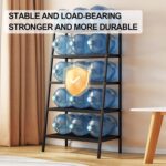 Modern Bookshelf for Home & Office - 5-Tier Storage Rack, Bookshelf Organizer, Living Room Book Storage, Space-Saving Shelf for Bedroom, Living Room and Home Office, Black - Image 4