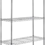 Amazon Basics 5-Shelf Storage Unit With Height Adjustable Shelves and Levelling Feet, 680 kg Max Weight, Chrome, 35.5 cm D x 91.4 cm W x 182.8 cm H