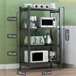 Foldable Organizer, 4 Tier Storage Racks with 4 Swivel Wheels, Multipurpose Freestanding Rack Shelf Storage for Bedroom Kitchen Garage Bathroom Living Room - Image 3
