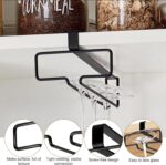 Beauenty Wine Glass Holder 2PCS Stemware Rack Hanger Under Cabinet Wine Glass Rack Kitchen Hanging Glass Storage Rack Organizer,Black - Image 7