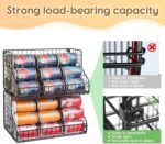 THE WHITE SHOP 2 Pack Stackable Can Rack Organizer for Pantry Storage,Can Dispensers with 4 Adjustable Dividers, 2-Tier Metal Wire Basket Beverage Pop Soda Rack for Kitchen Cabinet Pantry, Black L - Image 5