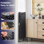 3 Tier Foldable Storage Shelves with Wheels, Metal Collapsible Organization Storage Rack, No Assembly Portable Metal Shelving, Bookshelf for Kitchen, Bedroom, Pantry, Garage, Display - Image 5
