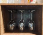 14-Inch Black Wine Glass Rack, Under Cabinet Wine Glass Holder Stainless Steel Chrome Finish Stemware Rack - Hanging Stemware Holder for Cabinet Kitchen Bar, Set of 4 - Image 4