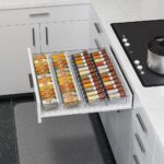 HASTHIP® 2Pcs Spice Drawer Organizer Spice Rack, 4 Tiers Clear Acrylic Seasoning Jars Storage Tray, Stepped Anti-Skid Kitchen Storage Shelf for Kitchen, Countertop, Cabinet, 11x19 inch - Image 6