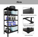 WWI Storage Shelves Metal Shelves Steel Rack 180cm Five Layers Metal Storage Rack Height Adjustable Storage Shelves (black1, 90 * 40) - Image 4