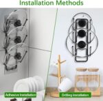 Angju 2 Pack Pot Lid Organizer Rack, 6 Tier Pot Lids Holder for Cabinet Door/Wall Mount, Reusable Pot Lid Rack Holder for Kitchen Storage with No Drilling Adhesive - Image 6