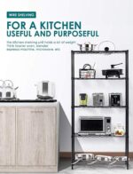 TreeTop 5-Tier Wire Shelving bathroom storage 5 Shelves Unit Metal kitchen Storage Rack(Black) (5-Tier) - Image 4