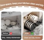 Pots and Pans Organizer, Sliding Pot Lid Holder and Pan Rack in Kitchen, Pull Out Pots and Pans Organizer for Cabinet, for Pot Lid, Bakeware, Dishes, Pots and Pans Storage (Black) - Image 5
