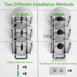 Angju 2 Pack Pot Lid Organizer Rack, 6 Tier Pot Lids Holder for Cabinet Door/Wall Mount, Reusable Pot Lid Rack Holder for Kitchen Storage with No Drilling Adhesive - Image 4