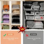 4-Tier Stackable Closet Organizers and Storage Basket, Foldable Closet Shelf Organizer System, Space-Saving Clothes Storage Drawer Organizer for Wardrobe, White - Image 7