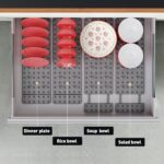 TERRIFI Pegboard Drawer Organizer for Kitchen Cabinet, 2pcs Plate Organizers for Cabinets, Adjustable Cupboard Pegboard Tray, Dish Racks Bowl Drying Racks, Expandable Plate Holders Storage (Grey) - Image 6