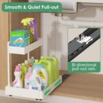 Angju Expandable Under Sink Organizers and Storage, 2 Tier Under Cabinet Organizer, Heights Adjustable Pull Out Rack for Kitchen Bathroom Laundry - Image 4