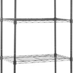 Amazon Basics 5-Shelf Narrow Storage Unit With Height Adjustable Shelves & Levelling Feet, 453 kg Max Weight, Black, 34 cm D x 58.9 cm W x 152.5 cm H, No Wheels