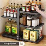 Tycom Pots and Pans Organizer for Cabinet,Kitchen Organizer and Storage Rack,Space Saving Stand with Adjustable Dividers,5 Layer Double Sided With Panel Black. - Image 4