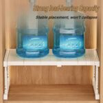 ANTOLE Stackable Closet Tension Shelf,2 Pack Height and Length Adjustable Storage Rack Separator Cabinet Divider Wardrobe,Expandable DIY Divider Separator for Wardrobe Cupboard Kitchen (67-88cm) - Image 8