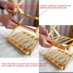 YelaJoy Bamboo Shoe Rack for Entryway,Installation-Free and Foldable Vertical Shoe Storage Organizer,Free Standing Shoe Racks Shelf Closet Shoe Organizer for Living Room (Tawny-3 Layers) - Image 3