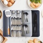 Silverware Organizer, KASTWAVE Expandable Cutlery Drawer Organizer, Adjustable Plastic Utensil Tray for Forks, Spoons & Knives, Space-Saving Storage for Home & Kitchen, Large Grey - Image 3