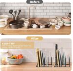 Cutting Board Organizer, [2-Pack] Cutting Board Holder Rack, Baking Cookie Pan Sheets Cooling Small Racks Storage Stand for Kitchen Cabinet, Countertop Bakeware Organizer 7.08 x 5.51 x 3.15 in - Image 3